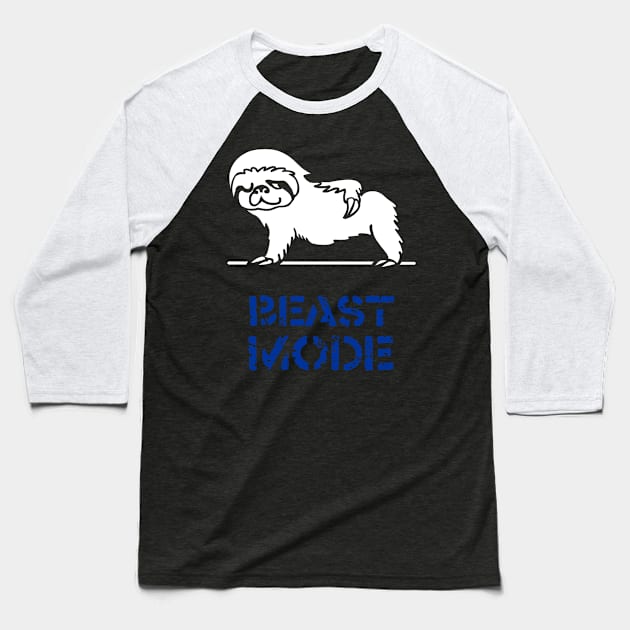 Beast Mode Sloth Baseball T-Shirt by huebucket